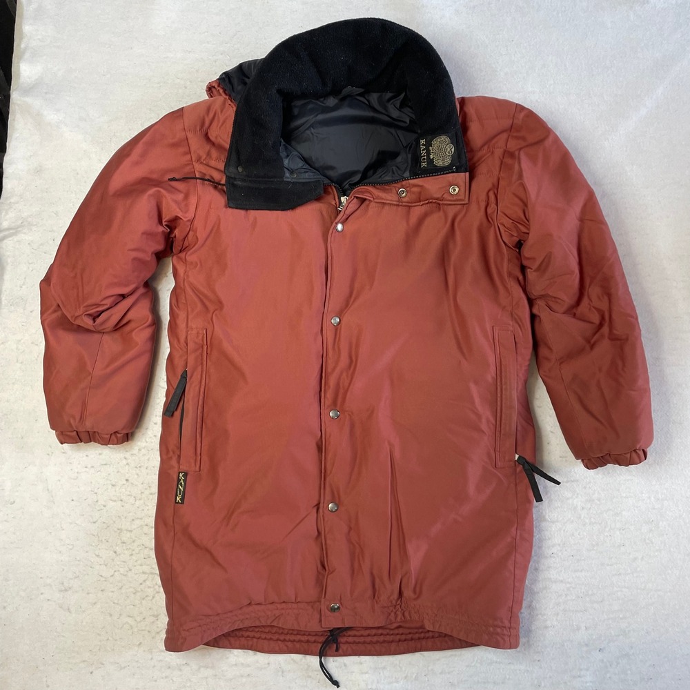 Kanuk Winter Parka Jacket Mens 2 Rust‎ Orange Insulated Hooded Full Zip Snap